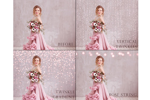 Rose Gold Bokeh Overlays