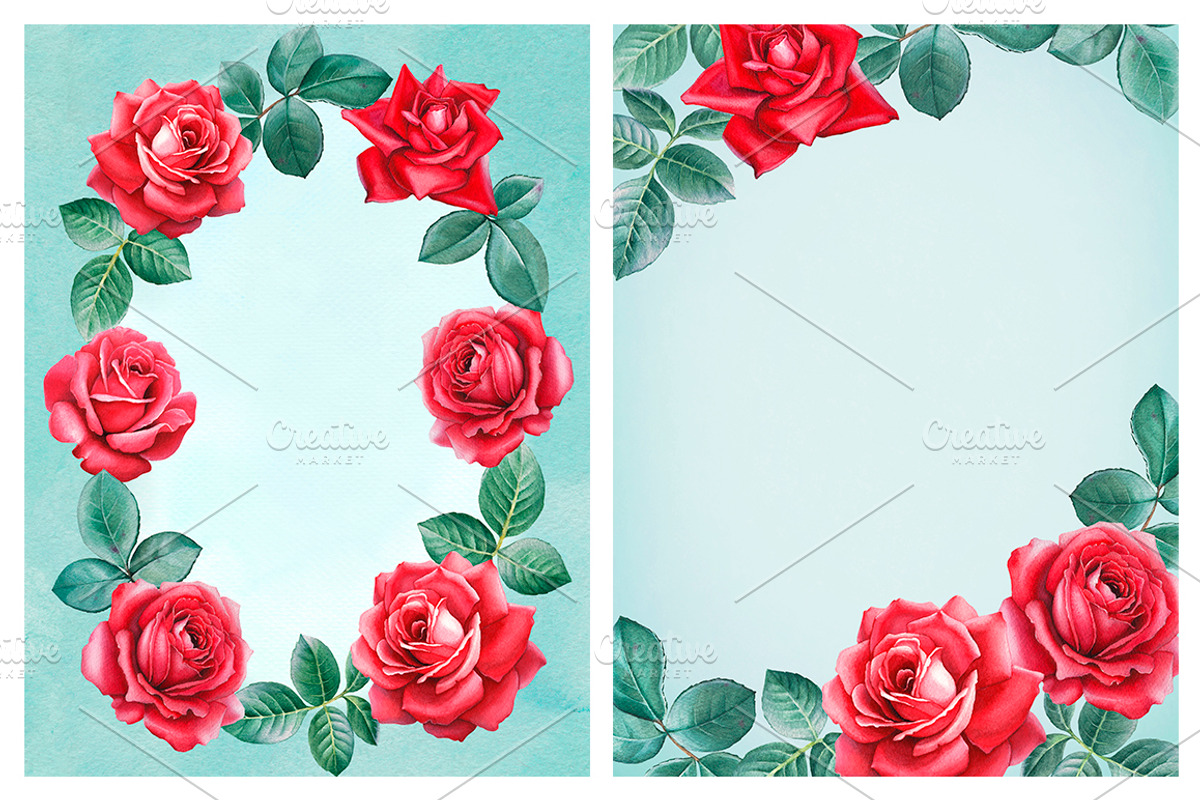 Red roses illustrations and patterns, a Texture Illustration by Sundra (Photo 9 of 11)