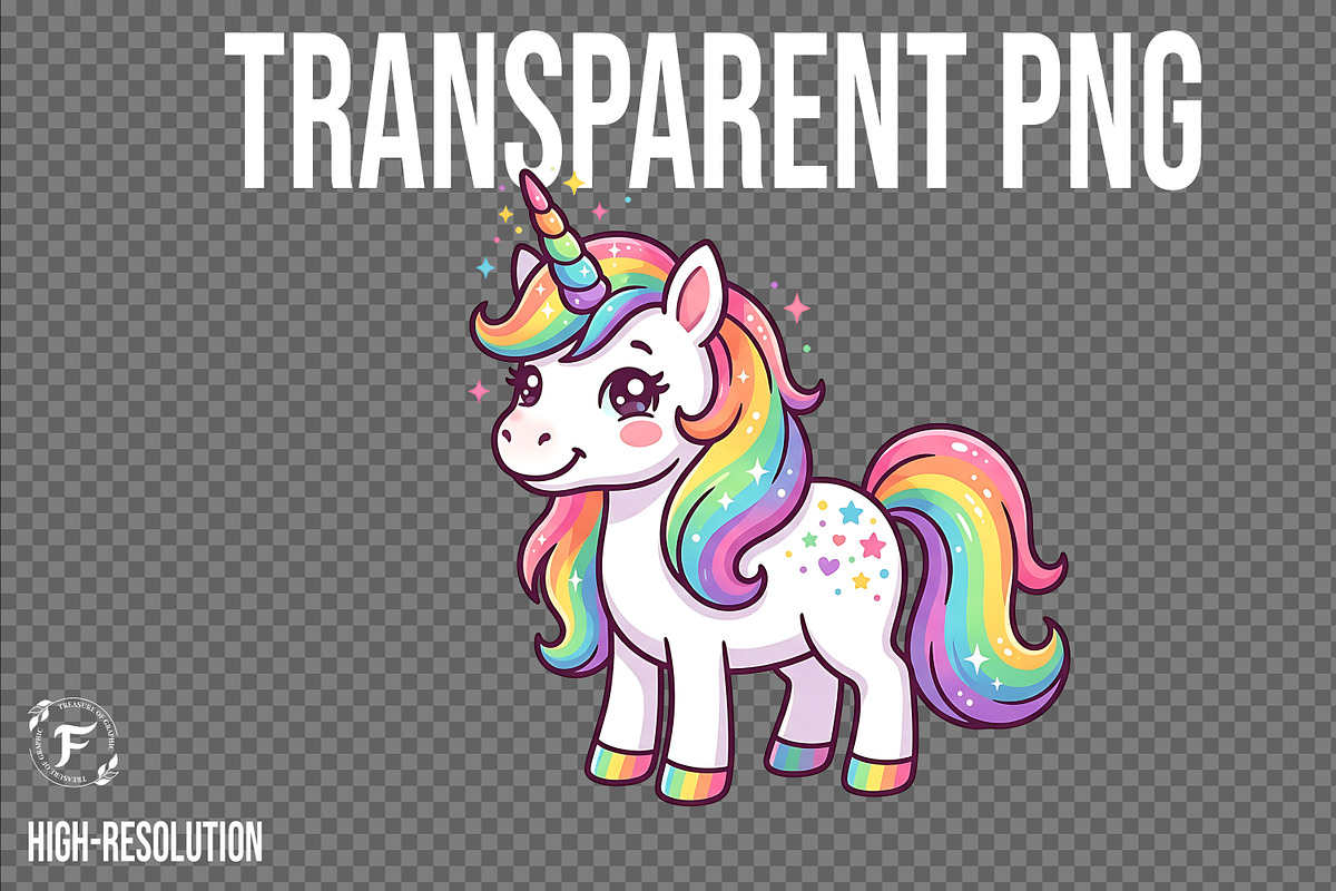 Cute Unicorn Clipart, an Animal Illustration by Forhadx5 (Photo 2 of 9)