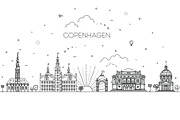 Copenhagen, Denmark Architecture, an Outline Icon by Tettygreen (Thumbnail 1 of 2)