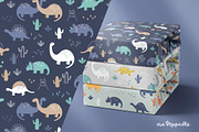 Geometric Dinosaurs - Pattern Prints, a Pattern Graphic by Brzozowska (Thumbnail 1 of 8)