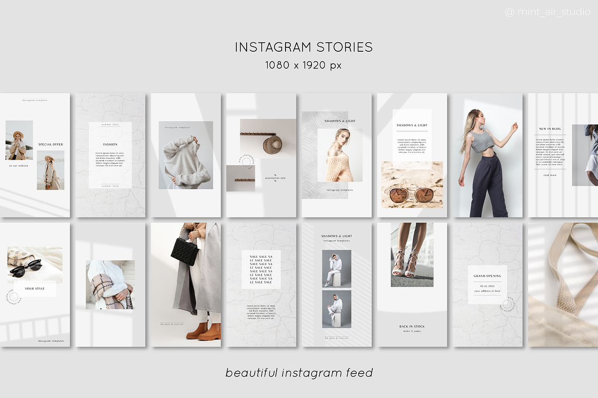 Instagram Post & Stories. SHADOWS, a Social Media Template by Mint Air Studio (Photo 7 of 9)