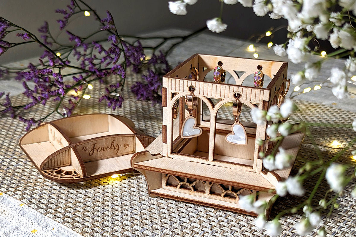 Laser Cut Earrings Jewelry Stand, an Object Graphic by VectorPainter (Photo 2 of 14)
