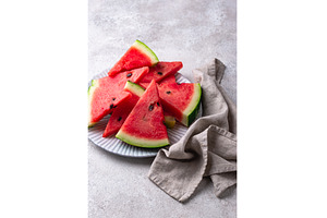 Fresh juicy sliced watermelon close, a Food & Drink Photo by Yulia Furman