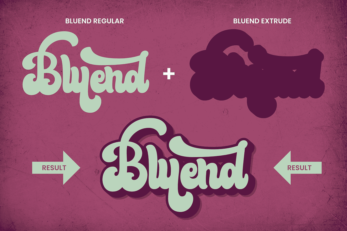 Bluend - Retro Script Display, a Script Font by ahweproject (Photo 4 of 10)