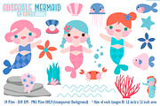 Adorale Mermaid Clipart, an Object Graphic by Cozy Cat Design (Thumbnail 1 of 3)