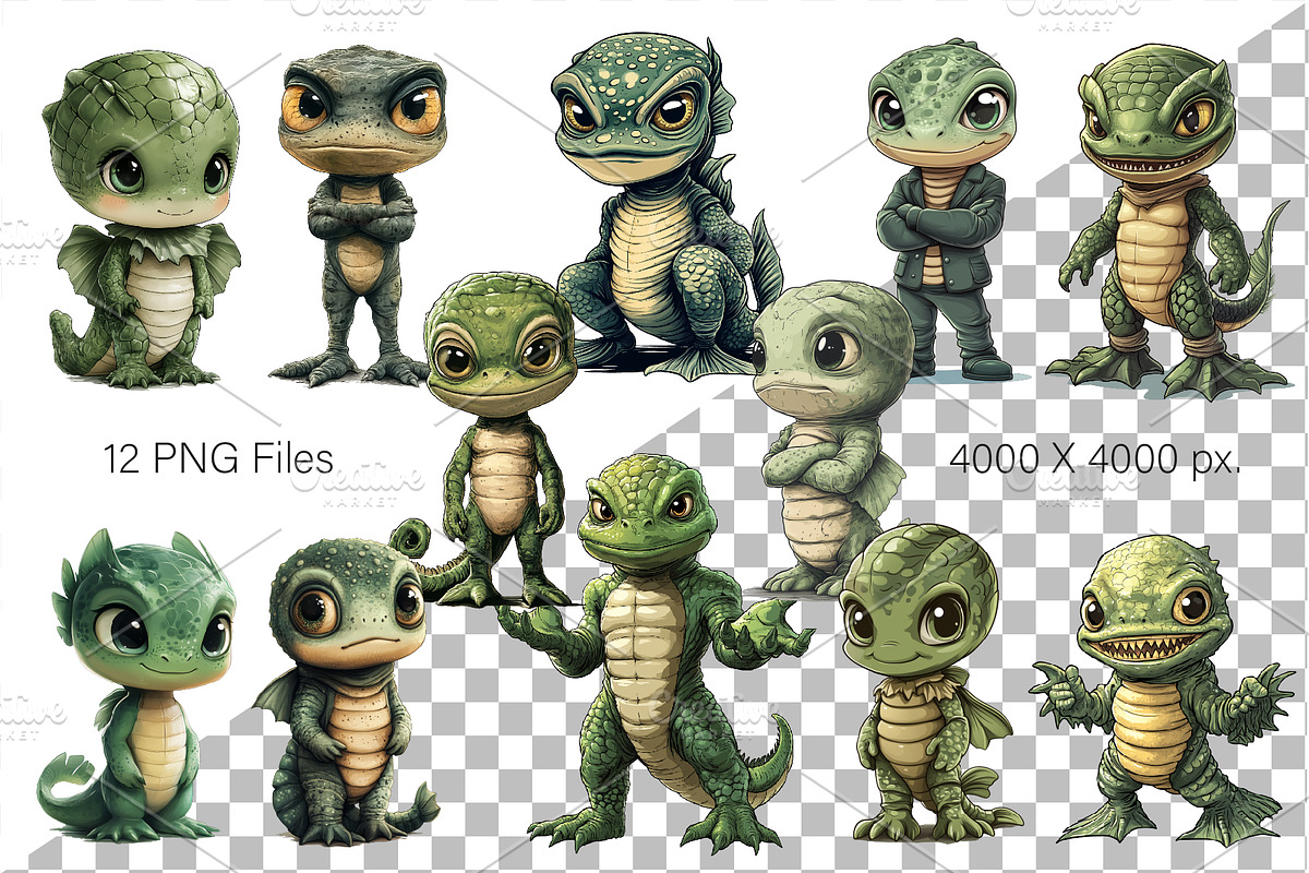 Cute cartoon Lizard. TShirt Sticker, an Animal Illustration by KENO Mascots (Photo 2 of 8)