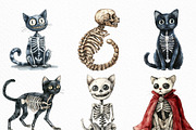 Halloween Skeleton Cat Clipart, an Illustration by Craft Nest (Thumbnail 4 of 6)