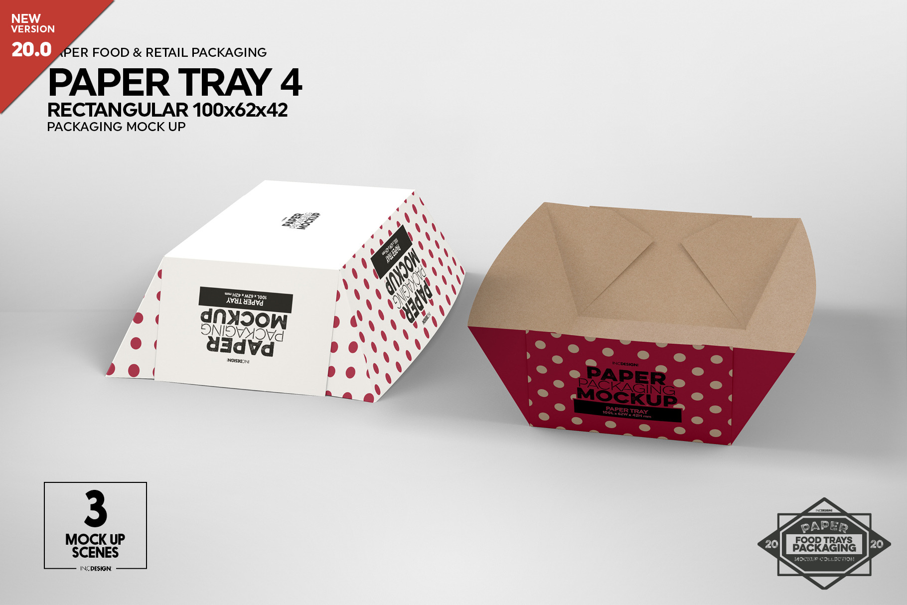 Paper Tray 100x62x42mm Mockup, a Cups & Container Mockup by INCDesign