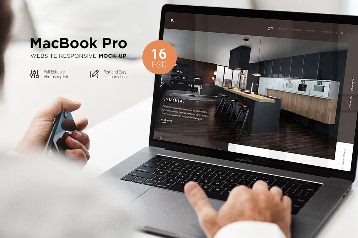 MacBook Pro Responsive Mock-Up, a Mac Mockup by Dikarte.Store (Photo 1 of 12)