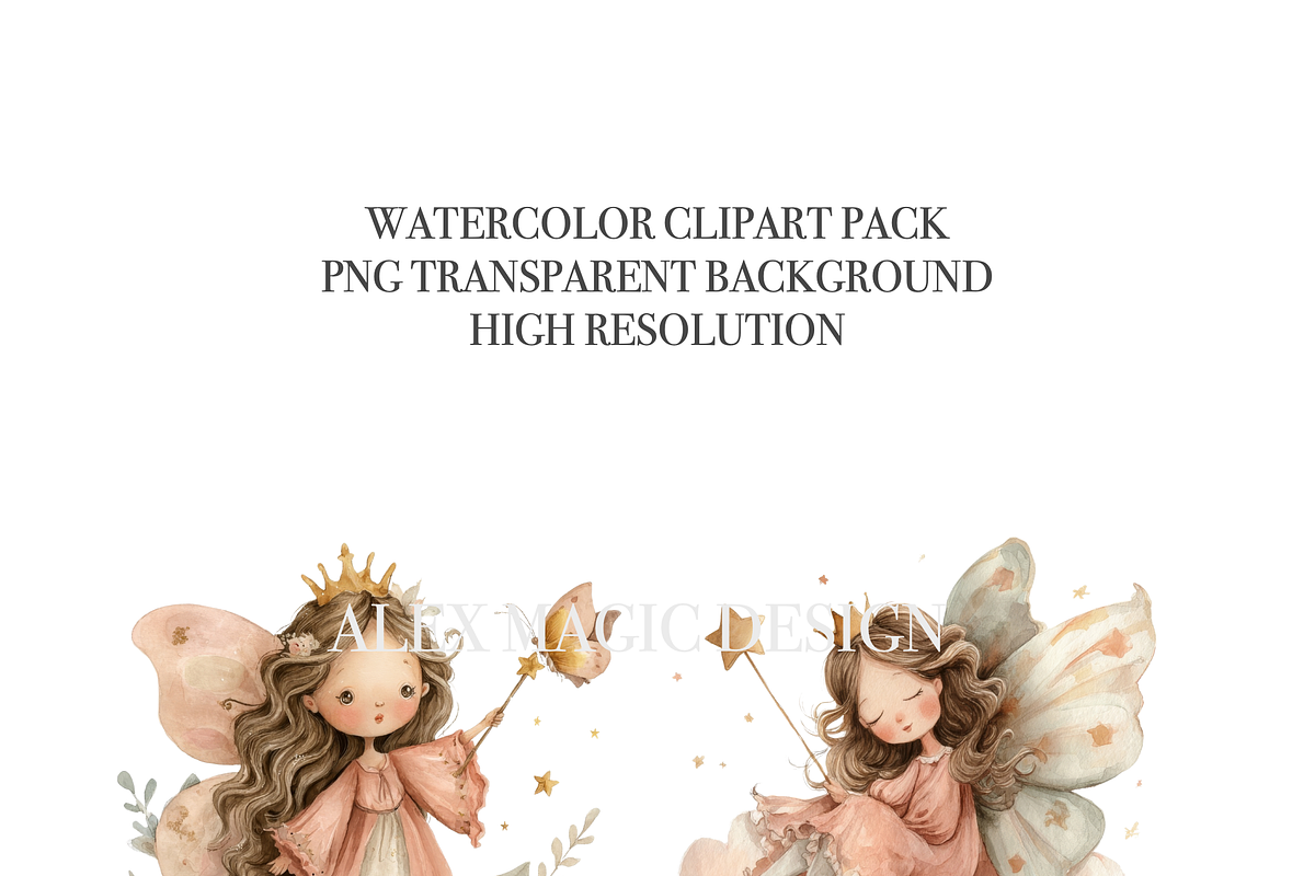 44 Butterfly Princess Clipart, an Illustration by Pati Charm Studio (Photo 5 of 9)