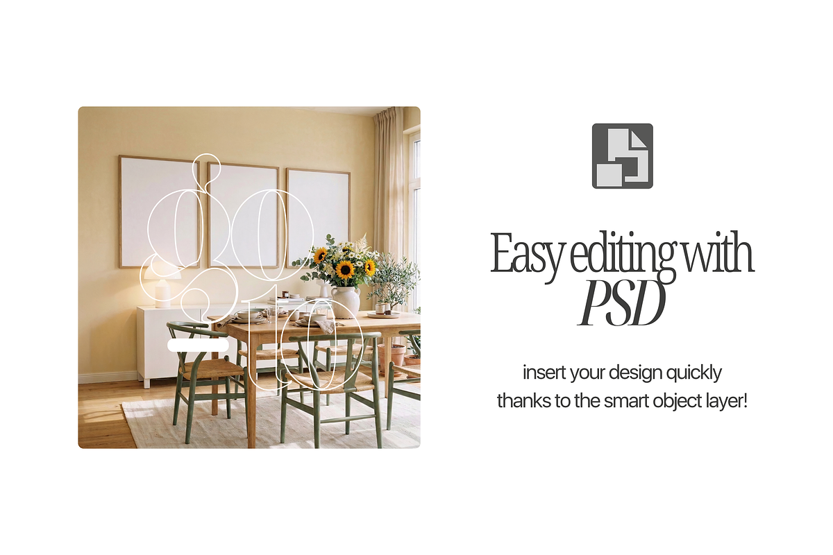 3 Frames Mockup Scene In Kitchen, a Mockup by First Impression Mockups (Photo 2 of 4)
