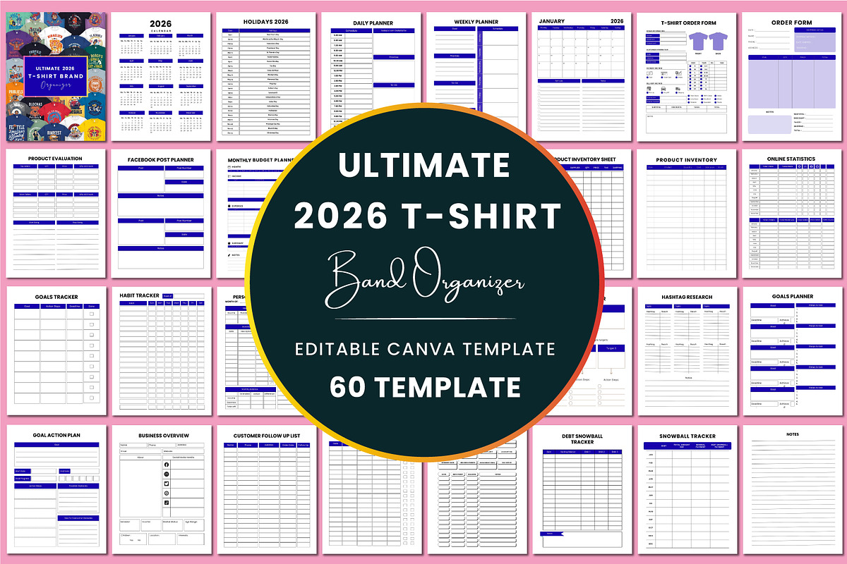 Ultimate 2026T-Shirt Brand Organizer, a Stationery Template by Shumaya