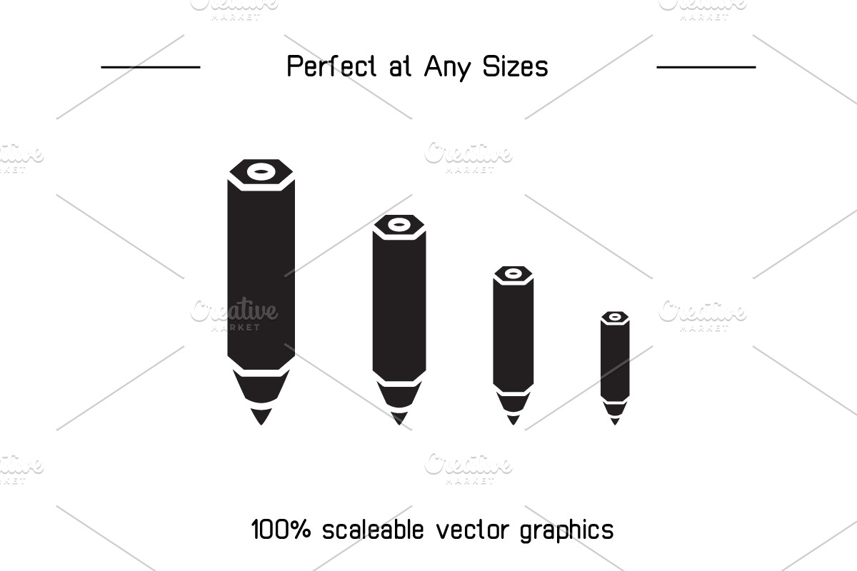 Pen and Pencil Glyph Icons, a Solid Icon by Designfour (Photo 7 of 7)