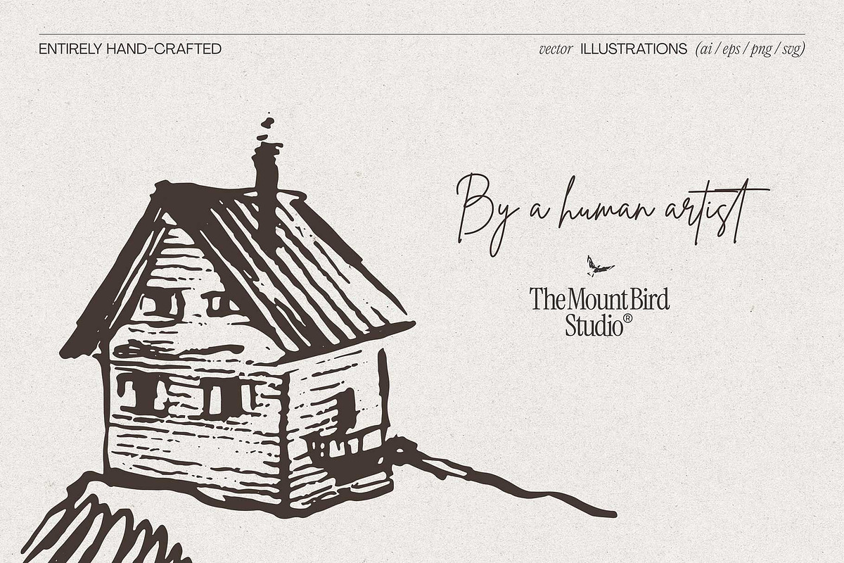 Rural House Sketches Collection, an Object Illustration by TheMountBirdStudio (Photo 3 of 6)