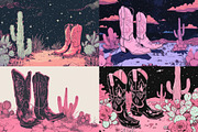 20 Desert Cowgirl Boot Illustrations, an Object Illustration by HipFonts (Thumbnail 4 of 6)