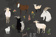 Goat seamless + clipart vector set, a Pattern Graphic by PatternsBlooming (Thumbnail 4 of 8)