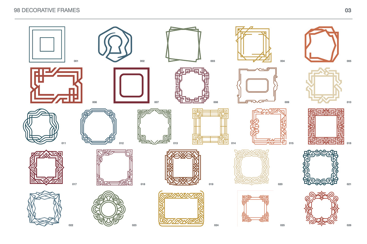 98 Decorative Ornamental Frames, an Object Graphic by designvectx (Photo 4 of 7)