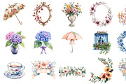 Watercolor Chinoiserie Tea Clipart, an Illustration by Design Market (Thumbnail 4 of 4)