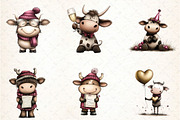 Watercolor New Year Cow Clipart, an Illustration by DreamCafeArt (Thumbnail 2 of 6)