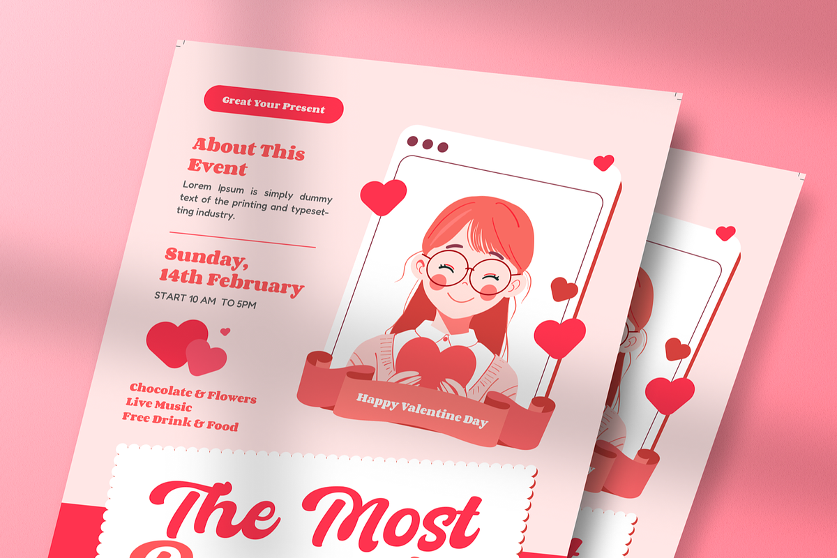 Valentine Party Flyer, a Flyer Template by Annora Studio (Photo 4 of 4)