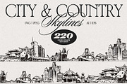 Hand Drawn City & Country Skylines, a Work Illustration by TheMountBirdStudio (Thumbnail 1 of 20)