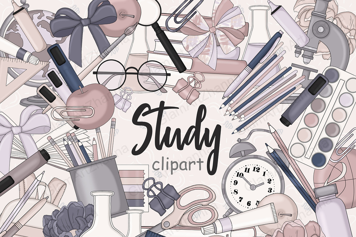 Study Beige Clipart, an Education Illustration by GlamArtZhanna (Photo 1 of 6)