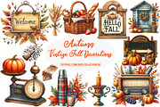 Vintage Fall Decorations Clipart, an Illustration by Daily.Designs (Thumbnail 1 of 5)