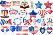 Watercolor 4th Of July Clipart Set, an Illustration by CropUp Creative (Thumbnail 2 of 4)
