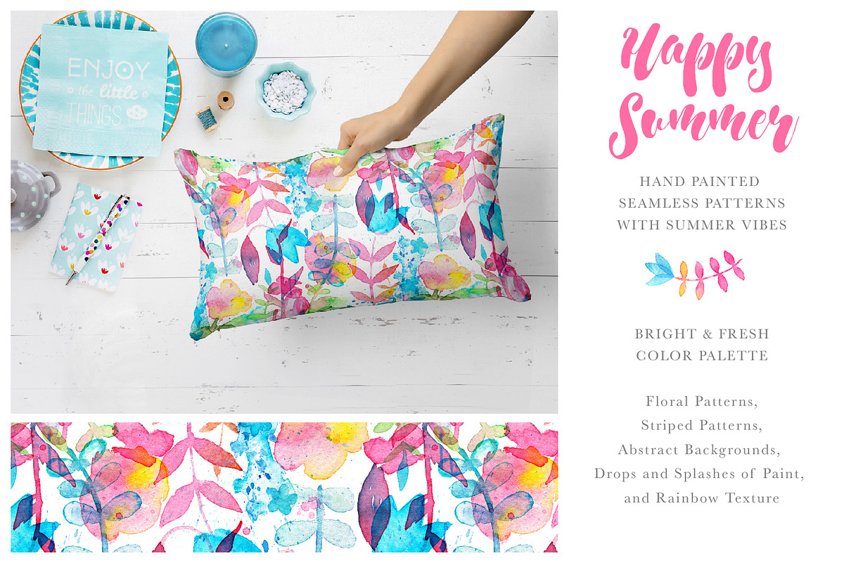 Happy Summer Seamless Patterns, a Pattern Graphic by Lumitar (Photo 3 of 6)
