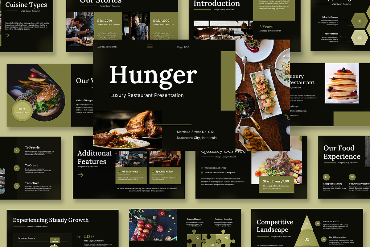 Hunger Luxury Restaurant Powerpoint, a Presentation Template by kerismaker (Photo 1 of 10)