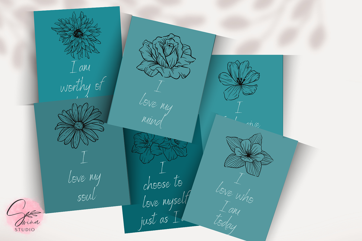 6 Affirmation Cards, a Card Template by SWINA STUDIO (Photo 2 of 5)