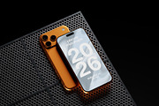 Orange iPhone 17 Mockup, an iPhone Mockup by baim_std (Thumbnail 1 of 2)