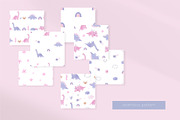 Watercolor little Dino girl, an Animal Illustration by Cute And Wild (Thumbnail 5 of 6)