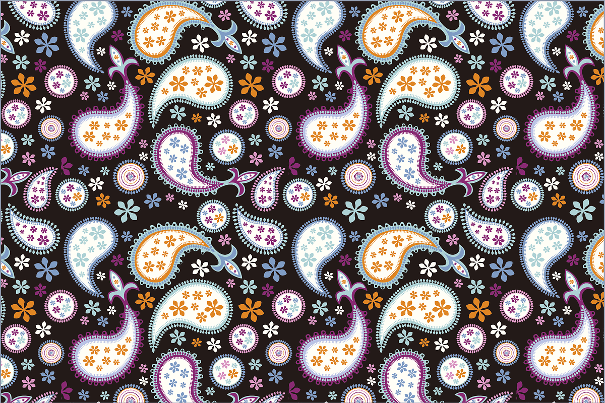 Seamless Paisley Patterns Vector, a Pattern Graphic by Studio Indigo (Photo 2 of 9)