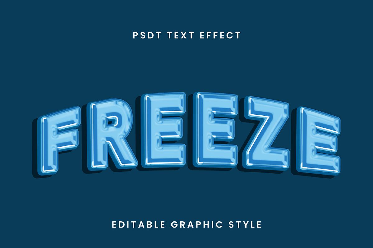 Freeze Ice Embossed Text Effect