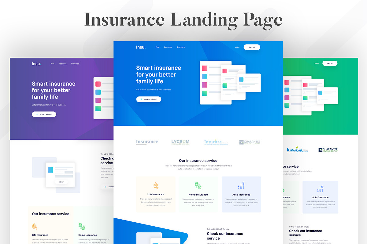 Insurance Landing Page, a Landing Page Template by Sujun Baidyaa (Photo 2 of 4)