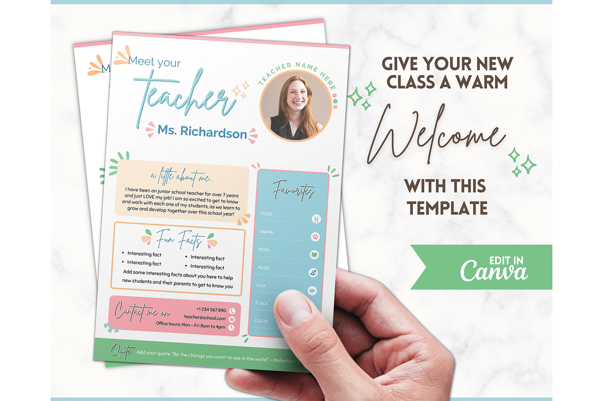 Meet the Teacher Template - Canva, a Templates & Theme by Templatables (Photo 2 of 9)