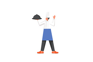 Restaurant cook, vector flat style, a Person Illustration by Sky Pics Studio