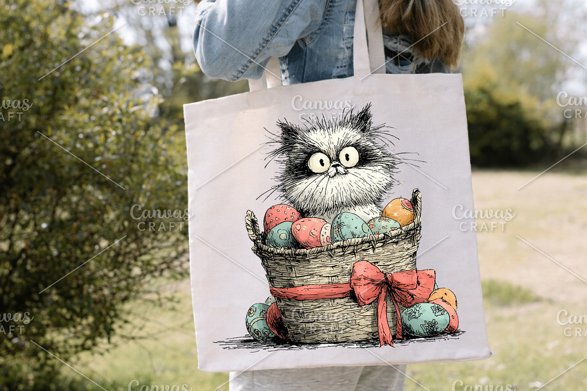 Whimsical Easter Cats Clipart Bundle, an Illustration by Canvas Craft (Photo 6 of 7)
