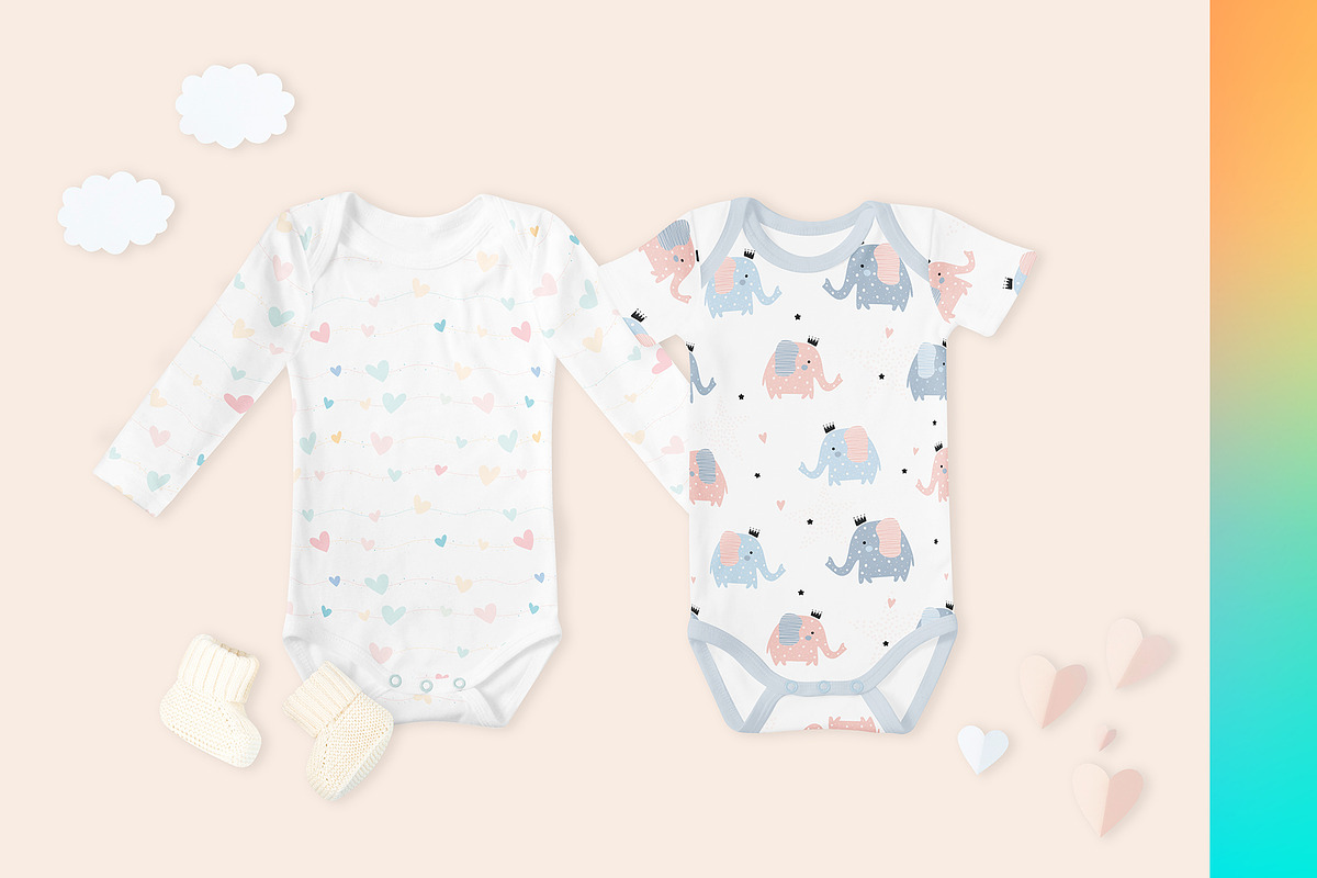 Baby Onesie 4x Mock-ups, an Apparel Mockup by Mocca Mockups Store (Photo 1 of 5)
