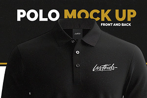 Black Polo Mock Up Front and Back