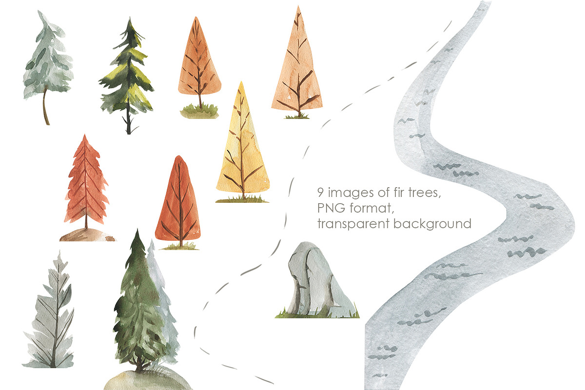 House in the woods, an Illustration by Love Watercolor Store (Photo 2 of 9)