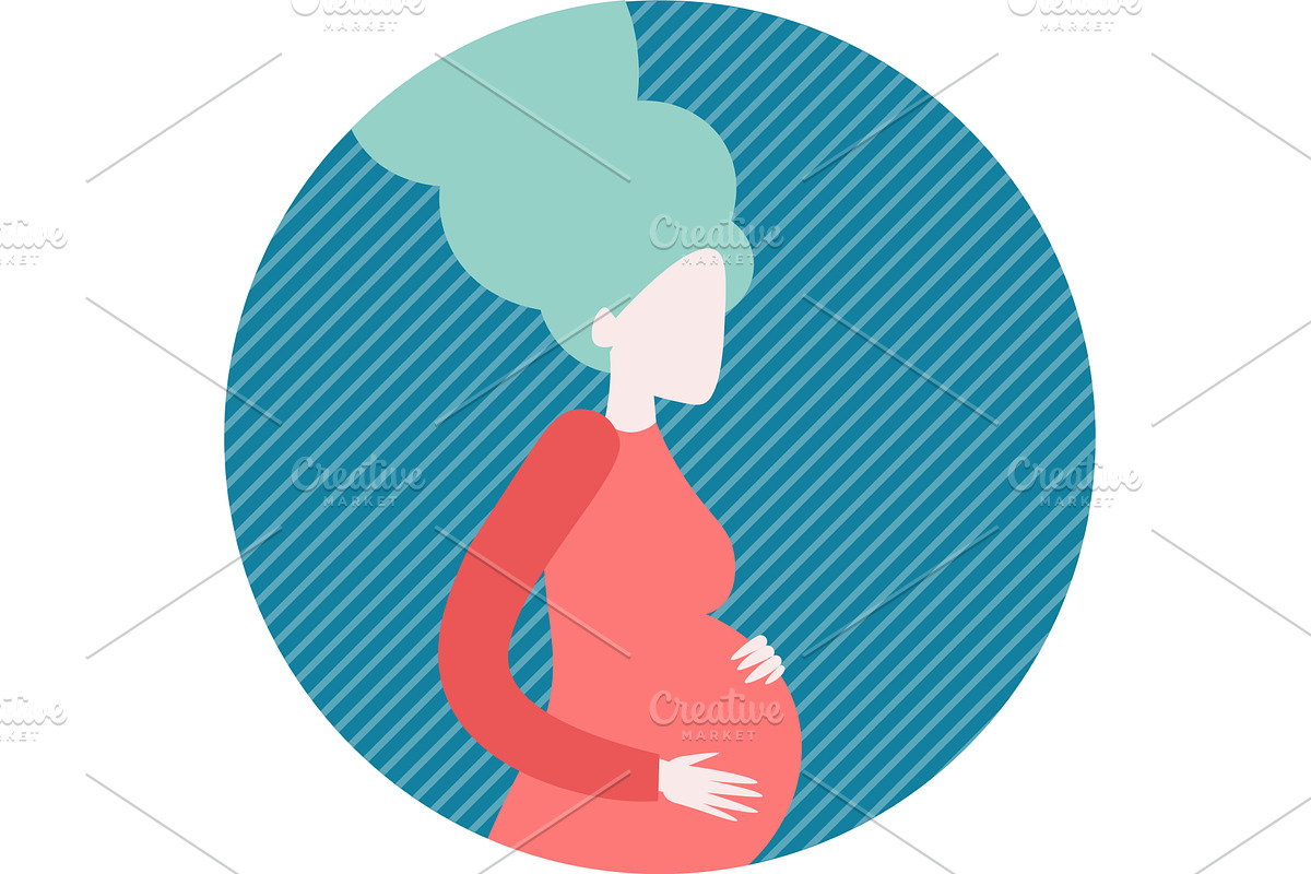 Pregnant woman vector icon isolated, an Object Illustration by Sky Pics Studio