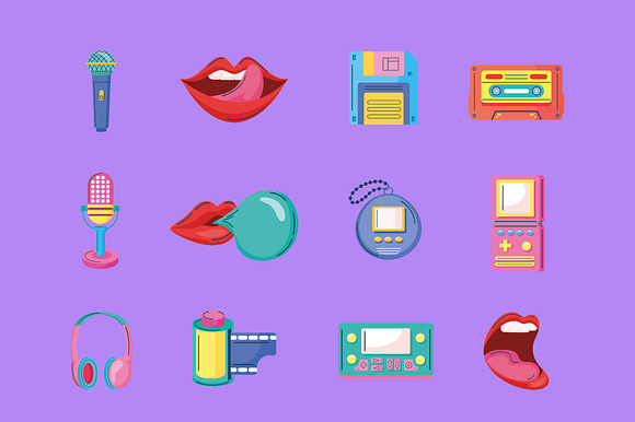 90s Retro Illustration Set preview 2