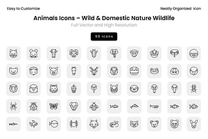 Animals Icons – Wild & Domestic Natu, a Solid Icon by Wencory