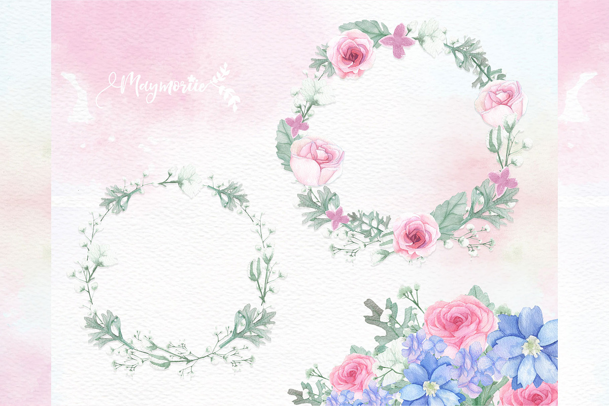 Floral Wreath Graphics, an Illustration by May • SHO (Photo 3 of 5)