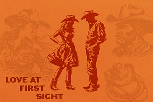 Western Cowboy And Cowgirl