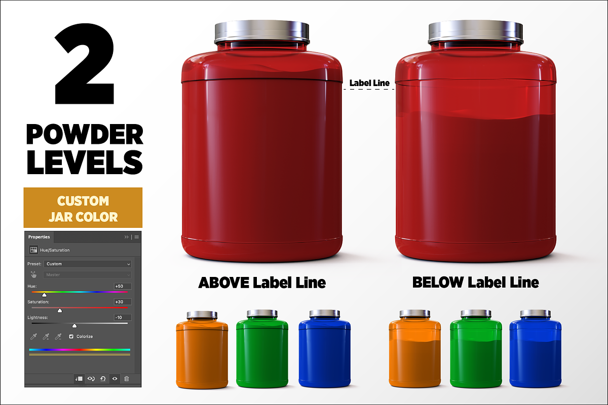 5lb Whey Protein Jar Mockup B2-Pro, a Packaging Mockup by Design Warlord (Photo 3 of 16)