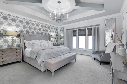 Gray and White Modern Bedroom, an Architecture Photo by Water Street Photography